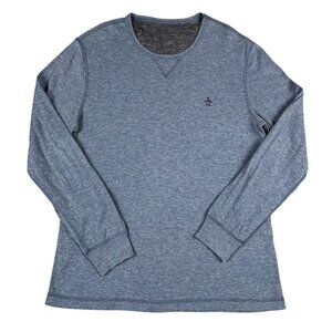 Original Penguin Mens Blue Long Sleeve T-Shirt Sz Large